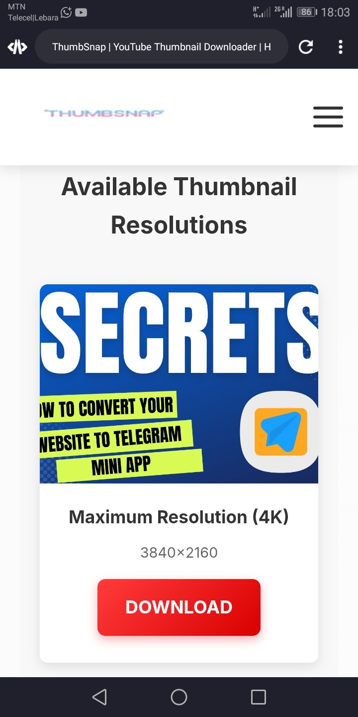 Downloading thumbnails